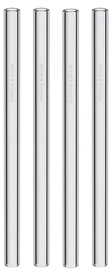 Productafbeelding van Villeroy & Boch Purismo Bar, glazen drinkrieten, kort, set van 4 stuks, 15 cm