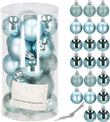 Produktbild von Springos® Weihnachtsbaumkugeln-Set 20 Stück aus Kunststoff Glitter matt glänzend Weihnachtsbaumschmuck Dekoration für Weihnachten - Blau