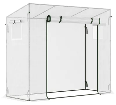 Image de Serre en film plastique 200 x 76 x 168 cm, avec film maillé en PE et armature en acier, serre accessible pour tomates, pour jardin et terrasse, résistante aux UV