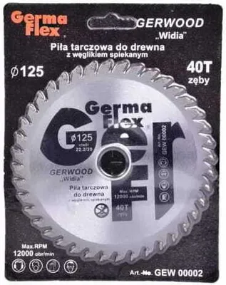 Immagine prodotto di Disco da taglio per legno 125x22,2 mm in carburo 40z