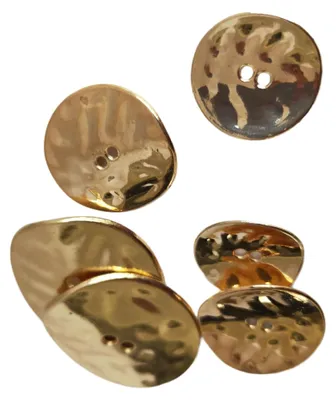 Zdjęcie produktu dla Metalowe guziki 10 sztuk - Okrągłe guziki 20/25/30/35 mm - Dekoracyjne guziki do odzieży - Trwały metal - Jasny złoty/Srebrny/Złoty - Guziki do szycia