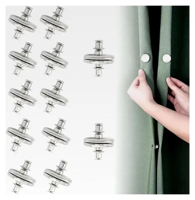 Produktbild von 24 Stück Vorhangmagnet, Magnete für Vorhänge, Magnetvorhang, Gardinenzubehör, Vorhangverschlussmagnet, Raffhalter magnetisch für Schlafzimmer, Wohnzimmer, Büro, Verhindert Lichtaustritt (2 cm)