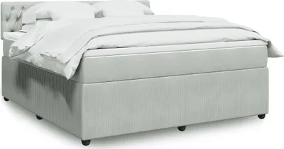 Produktbild von Maison Exclusive - Boxspringbett mit Matratze Hellgrau 180x200 cm Samt