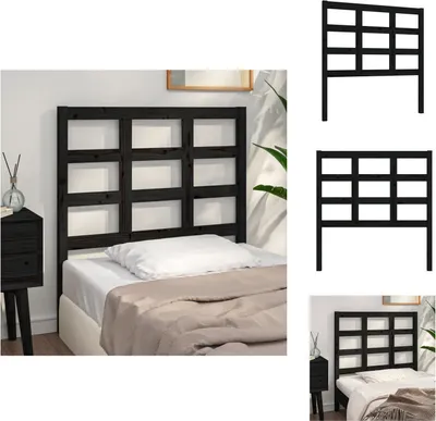Produktbild von vidaXL Kopfteil Schwarz 95,5x4x100 cm Massivholz Kiefer -  Kopf- & Fußenden