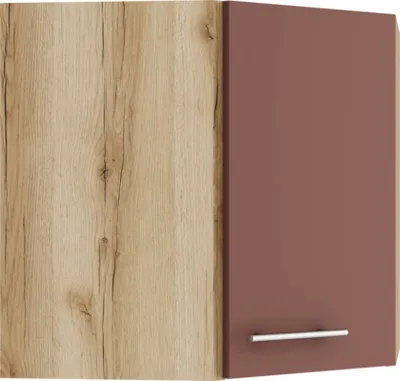 Produktbild von Optifit Eckhängeschrank Bari407 BxTxH 60 x 34,6 x 57,6 cm rostrot matt zerlegt Anschlag reversibel KUBA OED606-9+