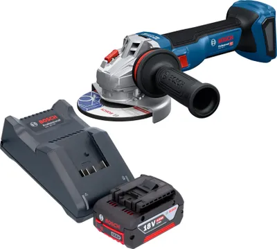 Produktbild von Bosch GWS 18V-11 Professional Akku Winkelschleifer 18 V 125 mm + 1x Akku 4,0 Ah + Ladegerät