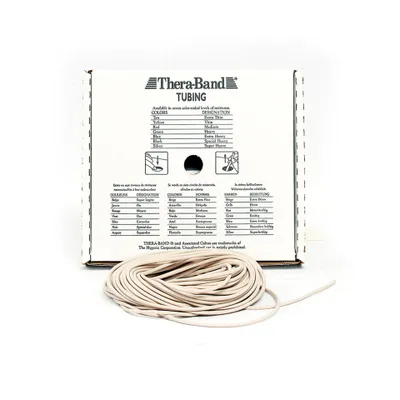 Produktbild von TheraBand Tubing Rolle 30,50 m – Original Trainingsschlauch für Therapie, Fitness & Rehabilitation extra leicht/beige