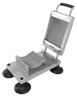 Produktbild von Professioneller Gemüseschneider aus Edelstahl, rutschfest, manueller Lebensmittelschneider mit 4 Saugnäpfen für Salat, Zwiebeln, Kartoffeln, Tomaten, 13 mm / 0,51 Zoll