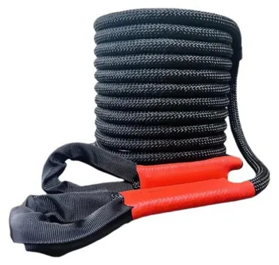 Image de Câble de remorquage de 8 mètres, capacité de 10 tonnes, en nylon résistant à l'usure, avec 2 crochets et des gants