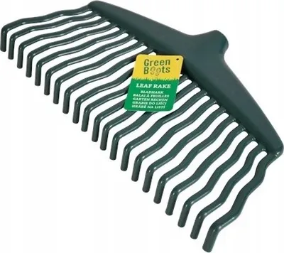 Produktbild von Laubharke Laubbesen 38 cm Rechen Besen Laubrechen Kunststoff Rechen Harke Fächer Grau