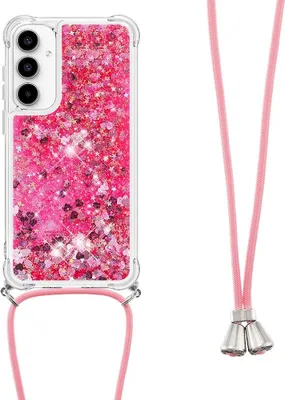 Produktbild von Samsung Galaxy A35 Hülle - Coverup Liquid Glitzer Back Cover mit Handykette - Rosa
