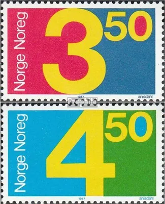 Produktbild von Briefmarken Norwegen 1987 Mi 961-962 (kompl.Ausg.) gestempelt Ziffernzeichnung
