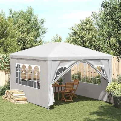 Produktbild von Partyzelt 3x4 m Weiß, Pavillon Gartenzelt Festzelt Gartenpavillon zum Garten, Party, Festival, Hochzeit -B