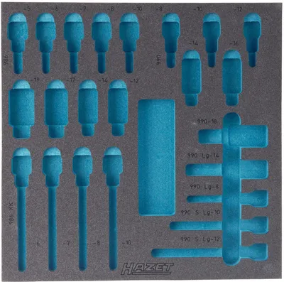 Produktbild von HAZET 163-119L, Werkzeug-Halteplatte, Blau, Grau, Schaum, Deutschland, 342 mm, 344 mm