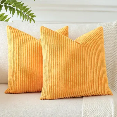 Immagine prodotto di Set di 2 federe per cuscini, 40x40 cm, arancione e giallo