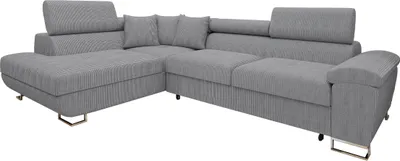 Produktbild von MIRJAN24 Ecksofa Cotere Cord, L-Form Eckcouch mit Schlaffunktion und Bettkasten (Farbe: Poso 110, Seite: Links)