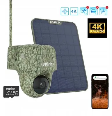 Produktbild von Kabellose GSM 4K/8Mpx Außenkamera mit Solarpanel und 32-GB-Karte Reolink