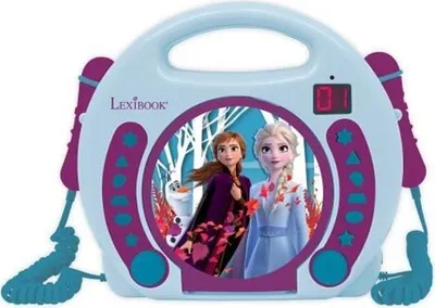 Obrázok produktu pre Prenosný CD prehrávač Frozen, 2 mikrofóny v cene, LED displej, konektor na slúchadlá