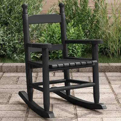 Produktbild von Schaukelstuhl für Kinder Schwarz Massivholz Pappel - Schaukelstühle 4008879
