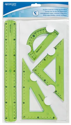 Produktbild von Westcott E-10302 00 Flexibles Lineal Set, 4-teilig, Kunststoff 3-farbig sortiert