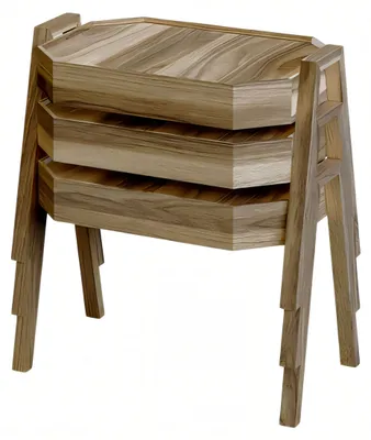 Image de Ensemble de tables basses en bois marron modernes et robustes
