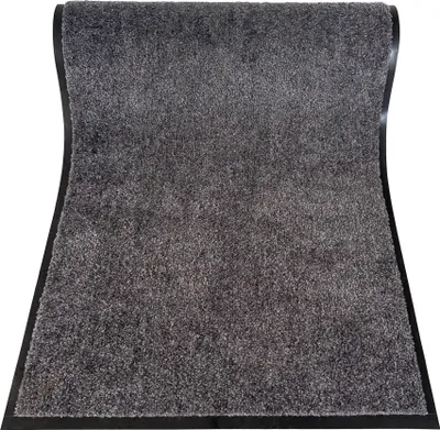 Produktbild von Cleanwash grau 90cm breit - Fußmatte 4-seitig verarbeitet - Trockenläufer - oder Customized - Größe: : 90 x 220cm