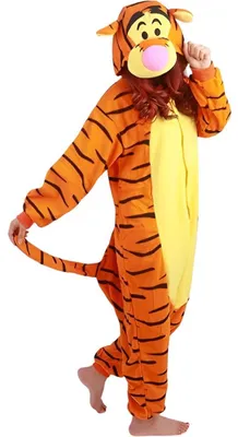 Produktbild von Einteilige Kigurumi Onesie Pyjama Tiger Kostüm Cosplay Kostüm Einheitsgröße Uni S