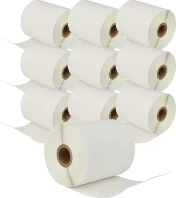 Produktbild von vhbw 10x Rolle 102mm x 50mm (836 Etiketten) kompatibel mit Brother TD-4520DN, TD-4550DNWB Drucker Weiß