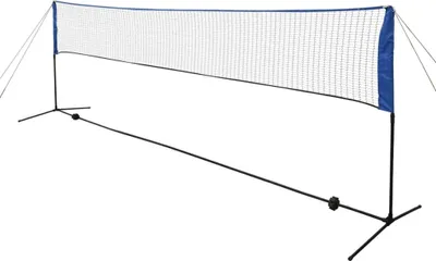 Image de vidaXL Jeu de filet de badminton avec volants à ressort 500 x 155 cm