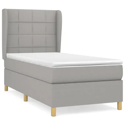 Productafbeelding van vidaXL Boxspringbed met matras, lichtgrijs, 100x200 cm, gestoffeerd