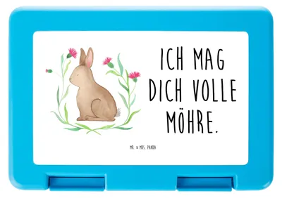 Produktbild von Mr. & Mrs. Panda Bento Box Hase Sitzen - Weiß - Geschenk, Snackbox, Grüße, Vorratsdose, Geschenke zu Ostern, Kaninchen, Liebe, Bentobox, Ostergrüße, Pausenbox, Lunchbox