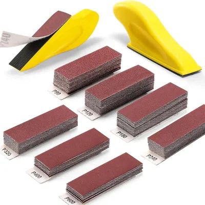 Zdjęcie produktu dla Zestaw papieru ściernego z blokiem do ręcznego szlifowania, 141 sztuk