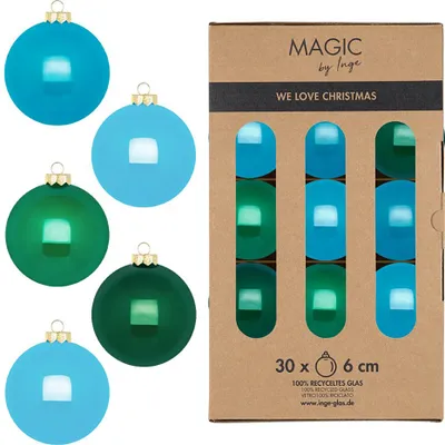 Produktbild von Weihnachtskugeln Glas 6cm 30 Stück - Jumping Jack