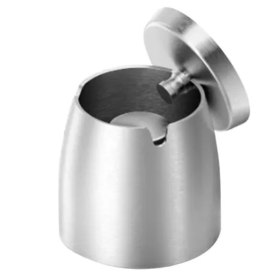 Produktbild von Aschenbecher mit Deckel, winddichter und regendichter Edelstahl-Aschenbecher, kein Rauch und kein Geruch, geeignet für den Innen- und Außenbereich