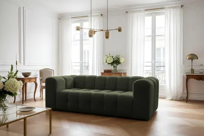 Produktbild von Sofa Designersofa SOLVIE 3-Sitzer in Stoff Tiffani Grün