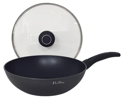 Alu-Wok 28 cm mit Deckel, Antihaftbeschichtung, Induktion
