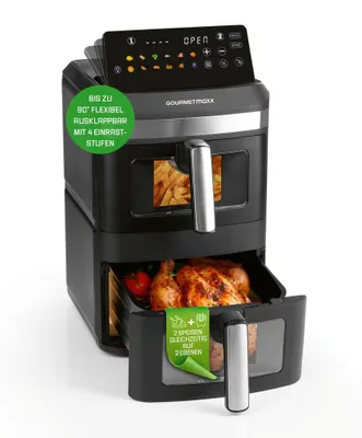 Produktbild von GOURMETmaxx FryUp XL Vertikale Doppelkammer-Heißluftfritteuse - 12 Liter