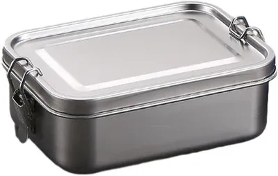 Productafbeelding van Geïsoleerde lunchbox van 850 ml - Voedselcontainer - Gemaakt van roestvrij staal 304 - Zonder tuit - Geïsoleerde voedselcontainer - Geschikt voor de vaatwasser - 16,5*12,1*6 cm