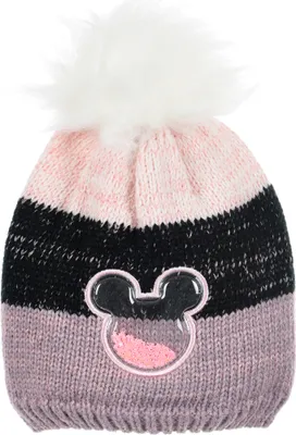 Produktbild von Minnie Mouse Kinder Mädchen Winter-Mütze Bommelmütze , Farbe:Weiß, Größe:52