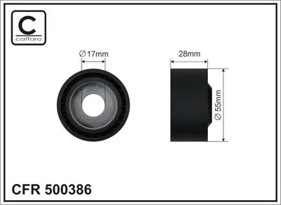 Produktbild von CAFFARO 500386 Umlenkrolle Keilrippenriemen 55mm für AUDI A6 Avant (4G5, 4GD, C7) A4 B9 Avant (8W5, 8WD) A6 Limousine (4G2, 4GC, C7) A5 Sportback