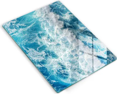 Produktbild von Abdeckung Glas - Küchenabdeckung - 40x52 cm - Abdeckplatte - Meerwasserwellen