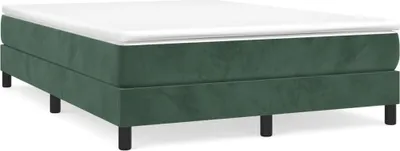 Image de Cadre de lit sans matelas vert foncé 140x200 cm velours