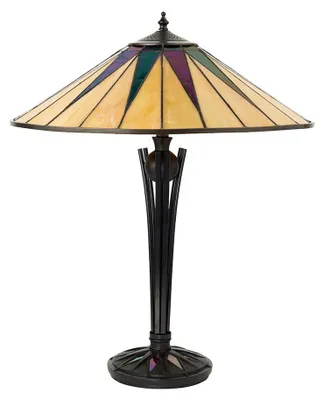 Obrázek produktu pro Stolní lampa DARK STAR, černá, vícebarevná, 2xE27x20W, sklo, rozměry: 62x49x49 cm, IP20, Tiffany