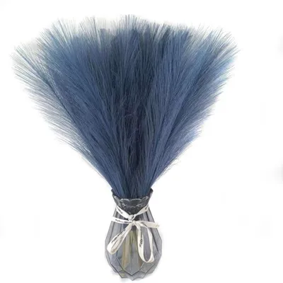 Immagine prodotto di Decorazioni artificiali di pampas, 50 pezzi, grigio e blu, altezza 43-45 cm, in poliestere