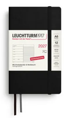 Produktbild von Wochenkalender & Notizbuch Pocket A6 schwarz 2027