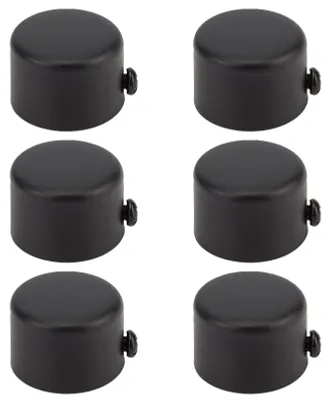 6er-Set schwarze Vorhangstangen-Endkappen, 28 mm