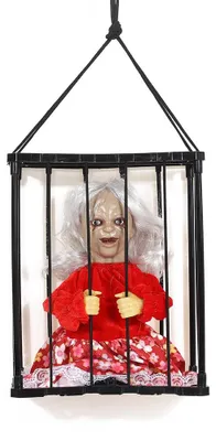 Schreiende Pop in Kooi, Halloween Deko, 28 cm, Kunststoff