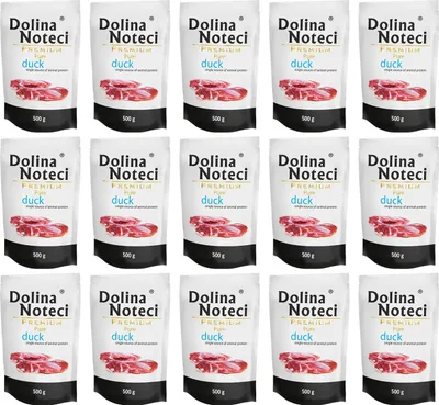Produktbild von Dolina Noteci Premium Pure reich an Ente - Glutenfrei Nassfutter für Hunde mit Allergien 500g (15-er pack)