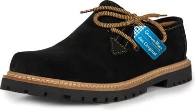 Produktbild von Trachten Haferlschuhe Trachtenschuhe Original-Handmachart Lederschuhe Wildleder, Schuhgröße:48, Farbe:Schwarz