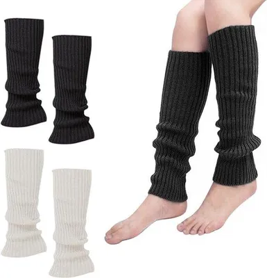 Produktbild von Famanu Beinstulpen mit Zopfmuster - Schwarz, Weiß